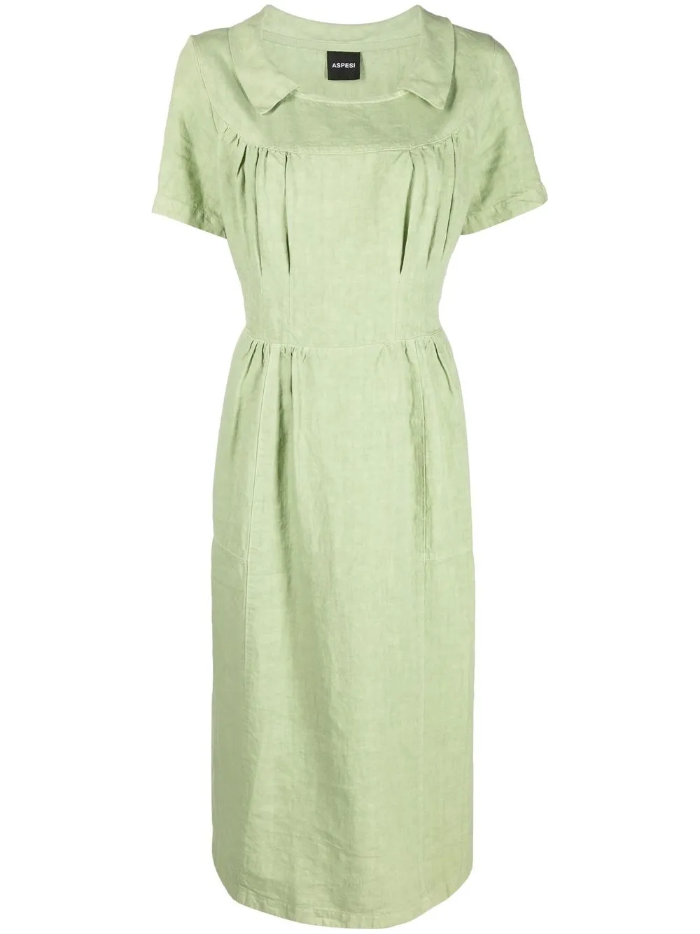 

ASPESI short-sleeve linen midi dress - Green