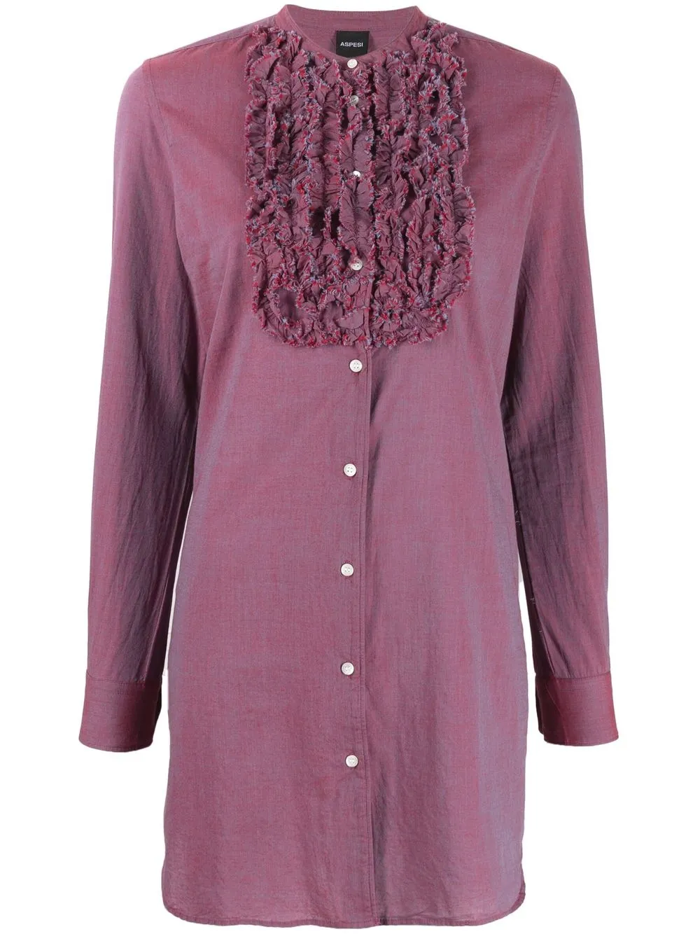 

ASPESI ruffle-collar long shirt - Purple