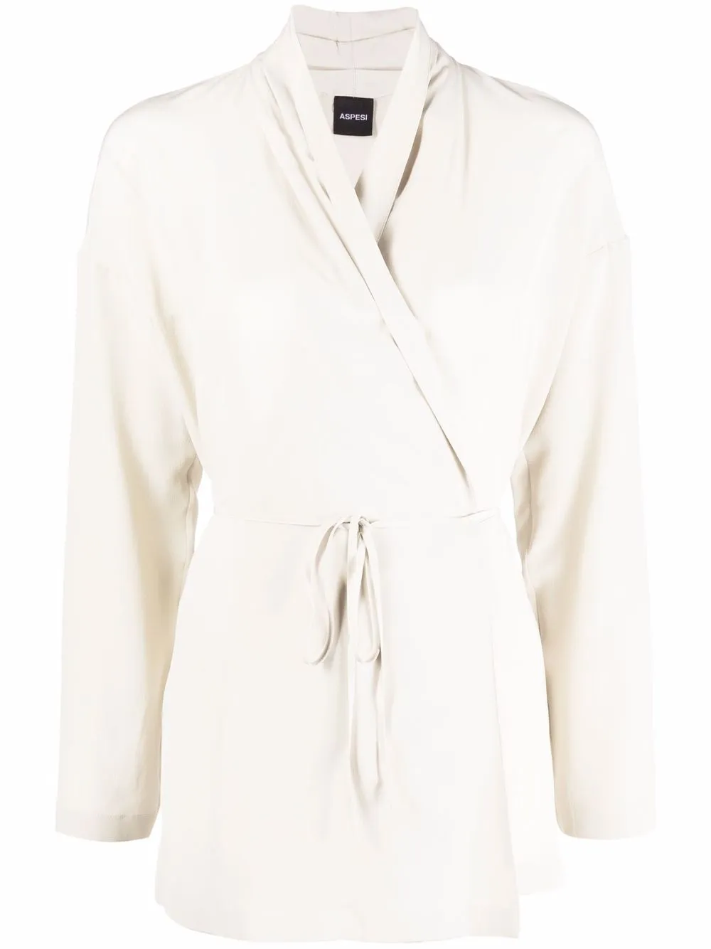 

ASPESI wrapped tie fastening blazer - Neutrals