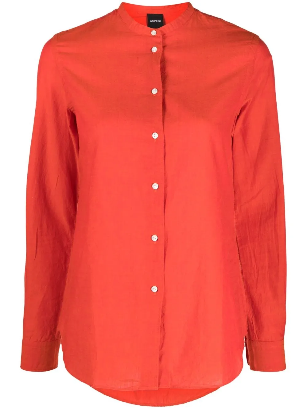 

ASPESI collarless long-sleeve shirt - Red