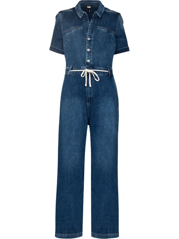 PAIGE Carly Belted Denim Jumpsuit 