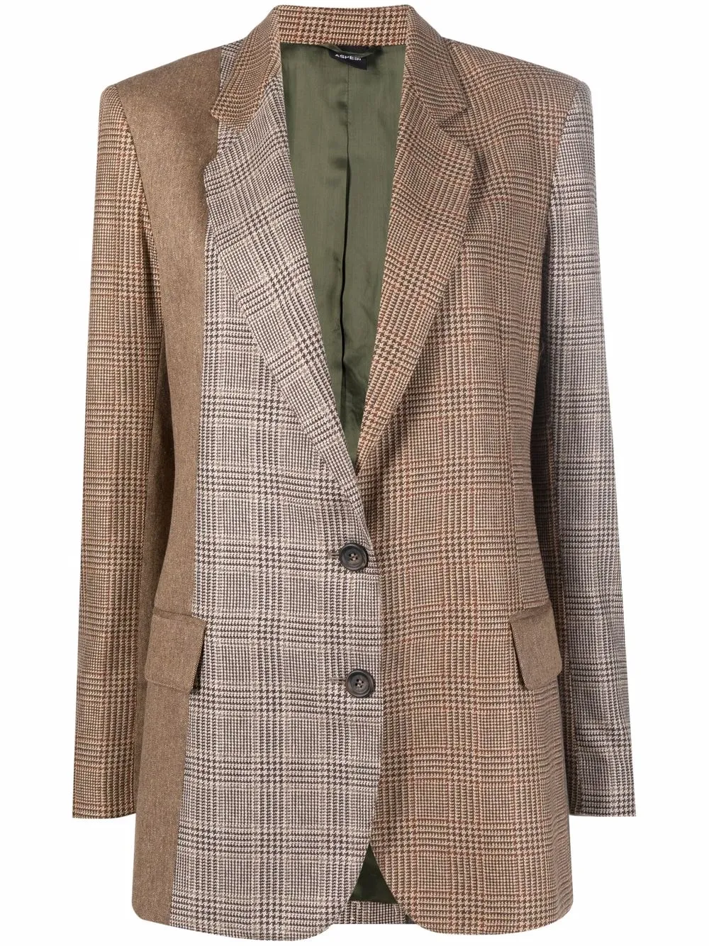 

ASPESI check-print single-breasted blazer - Brown