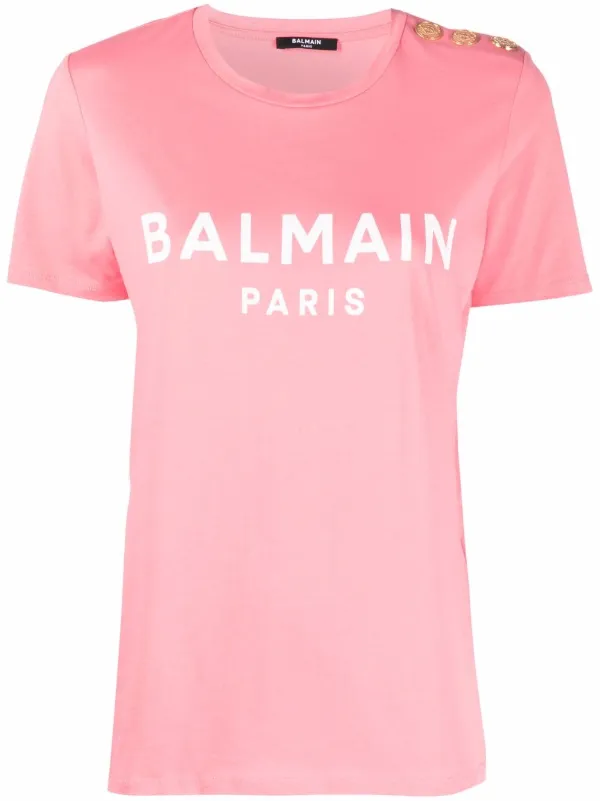Shop Balmain logo-print T-shirt with 