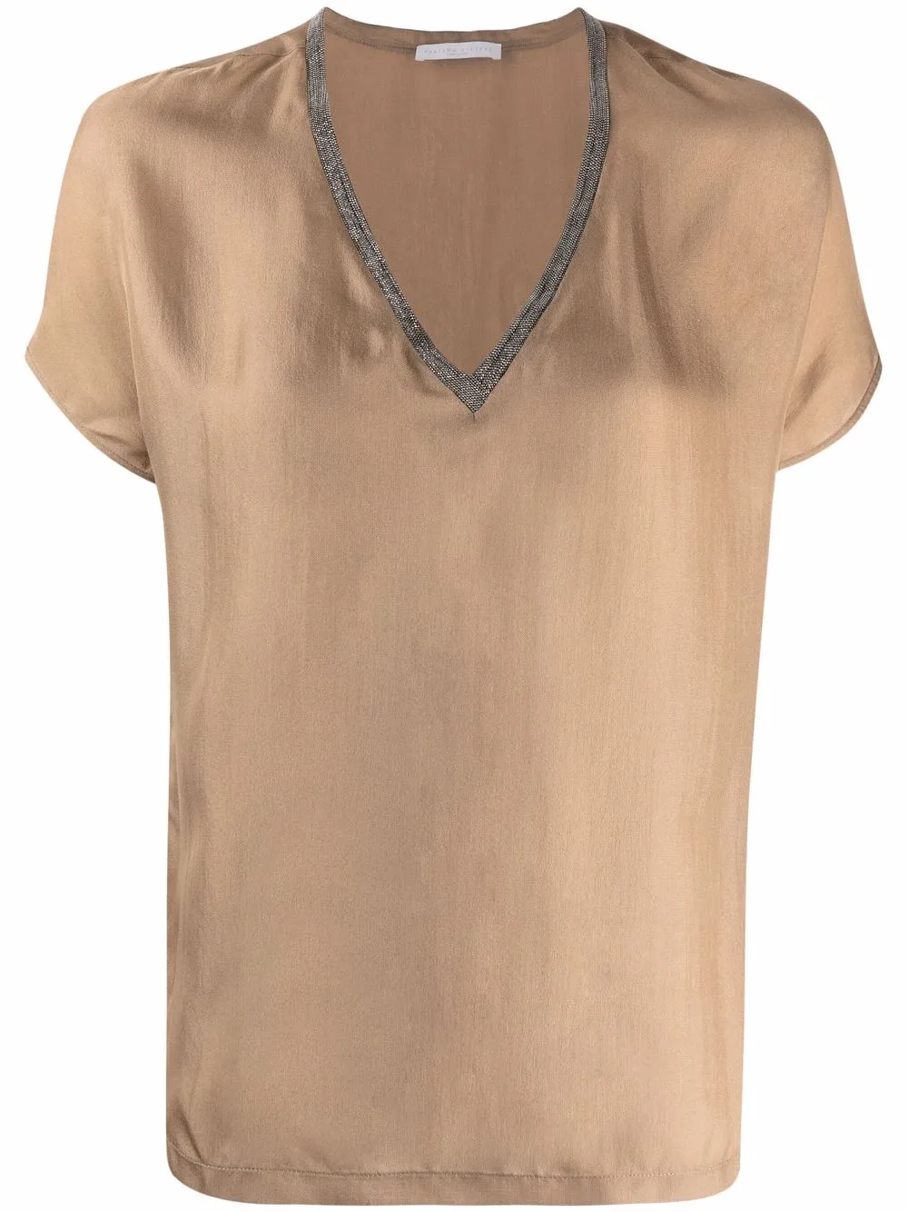 

Fabiana Filippi V-neck short-sleeve top - Brown