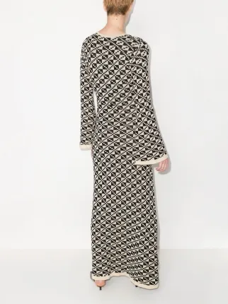 Lori geometric-pattern jacquard midi dress展示图