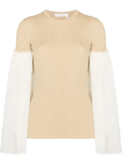 Chloé contrasting-sleeve knitted top