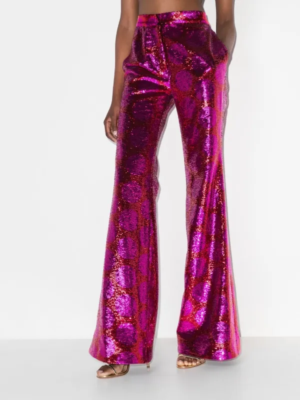 Halpern wide-leg Sequined Trousers 