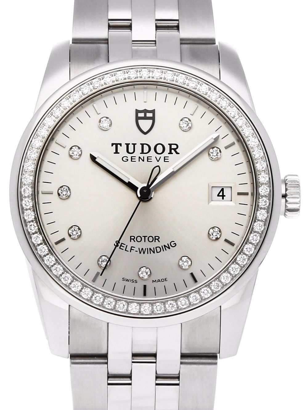 фото Tudor наручные часы glamour date pre-owned 36 мм