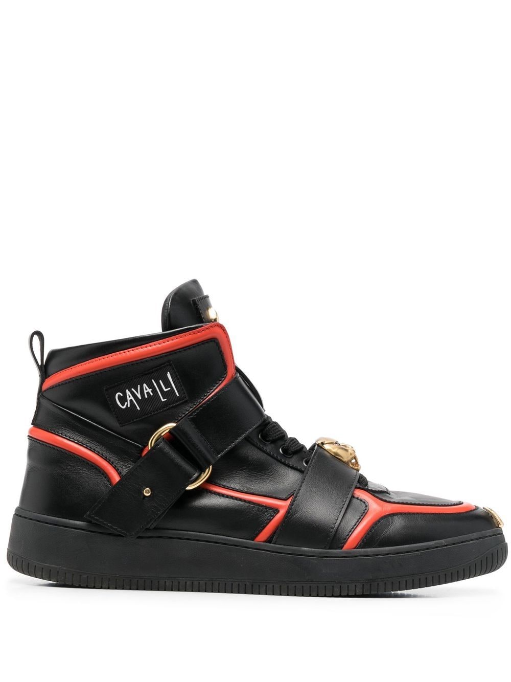 

Roberto Cavalli Panther Head-plaque high-top sneakers - Black