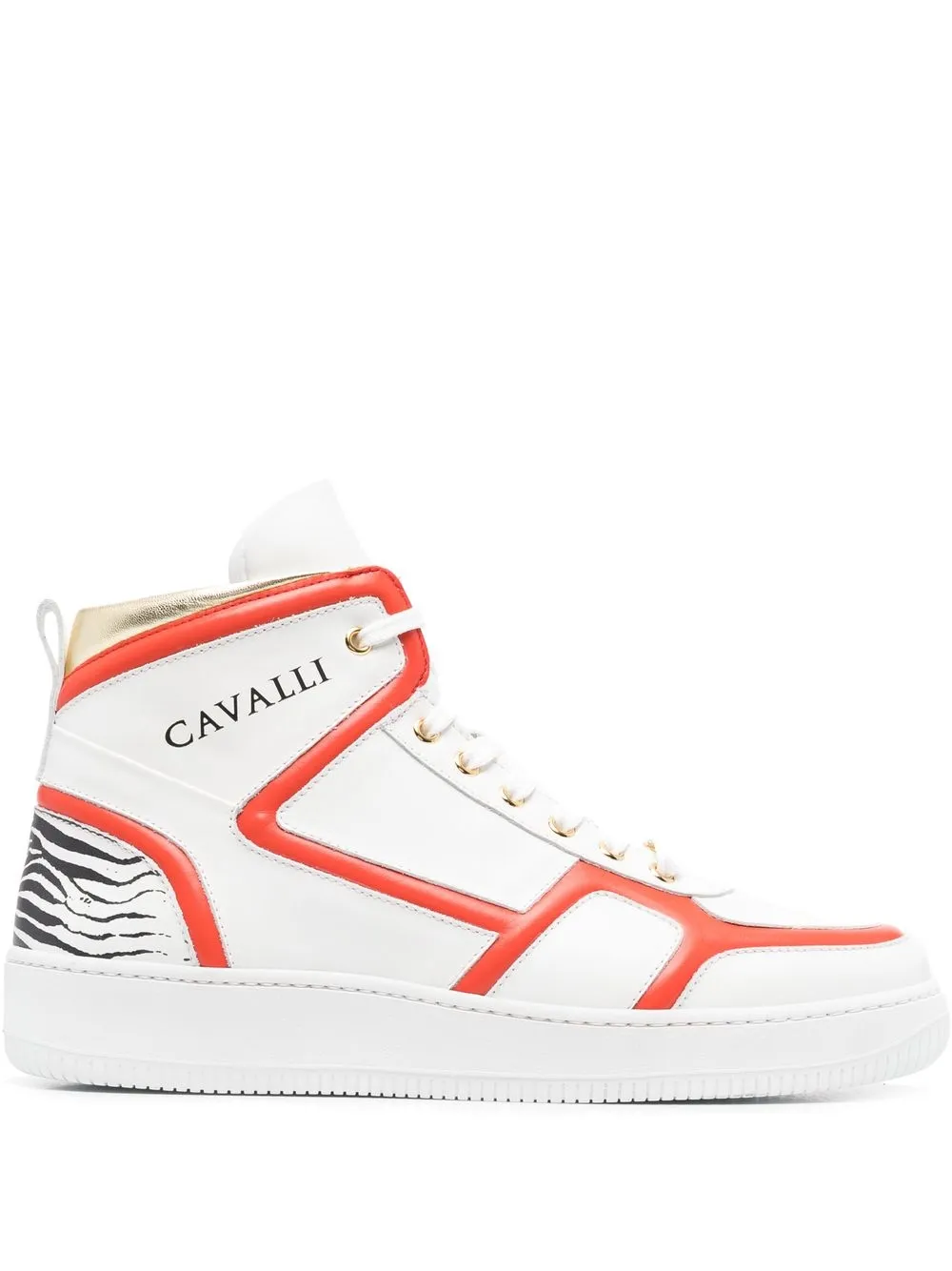 

Roberto Cavalli tenis altos con logo estampado - Blanco