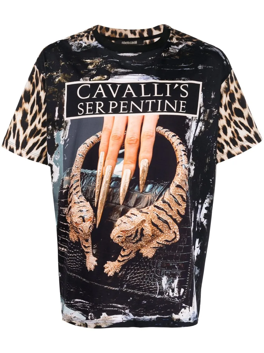 

Roberto Cavalli playera con estampado Serpentine - Negro