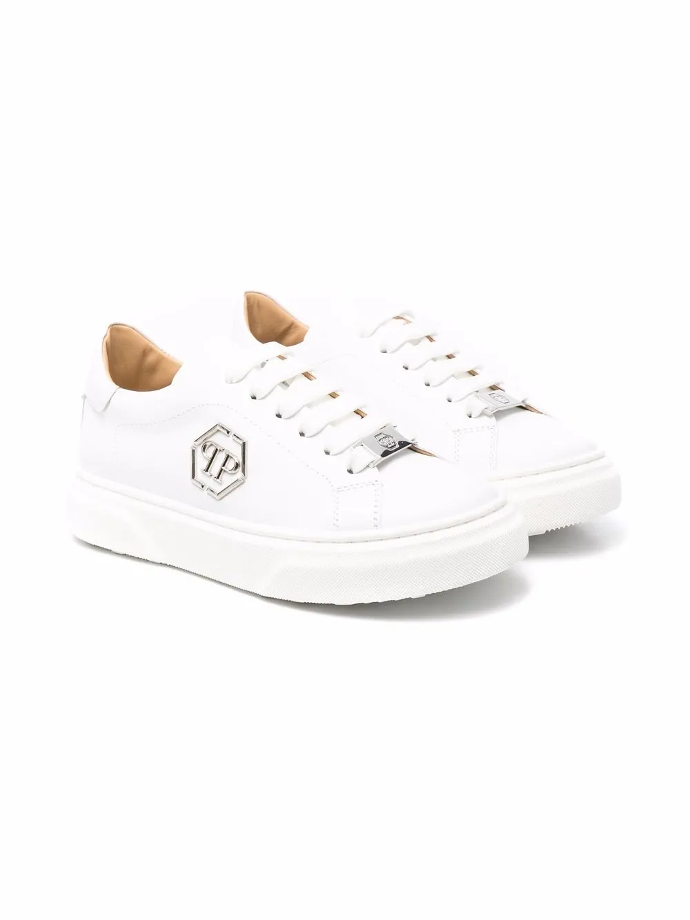 

Philipp Plein Junior TEEN logo-plaque low-top sneakers - White