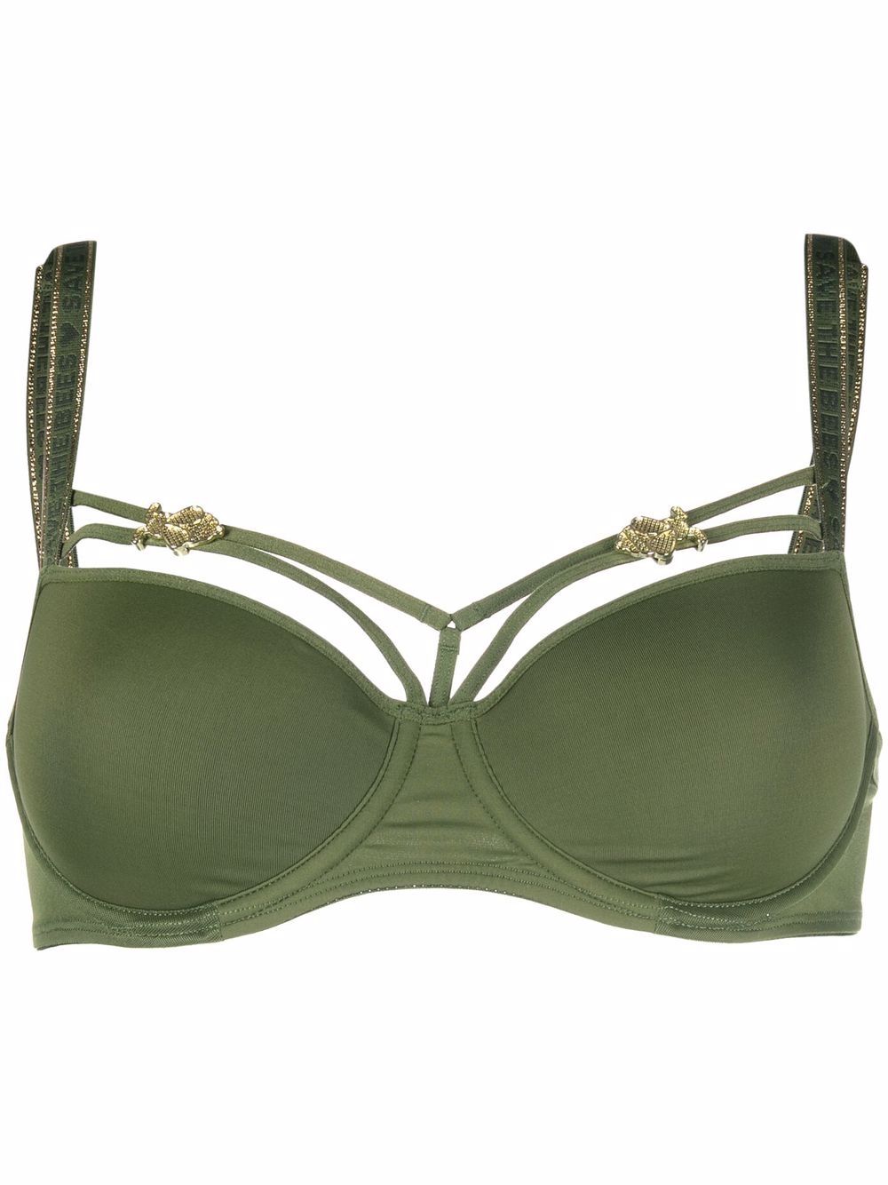 Marlies Dekkers Queen Bee Padded Plunge Bra In Green