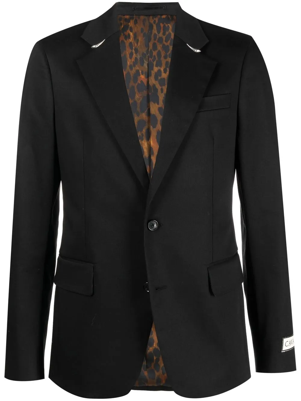 

Roberto Cavalli tooth-shaped plaque tailored blazer - Black
