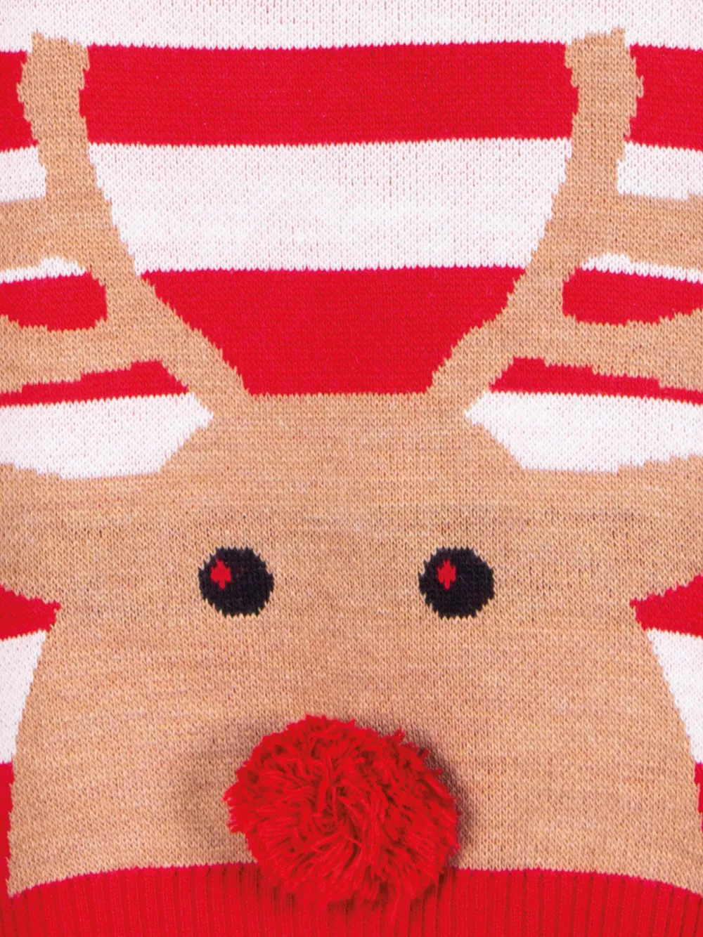 Siola Gestreepte trui met rendier-intarsia Rood