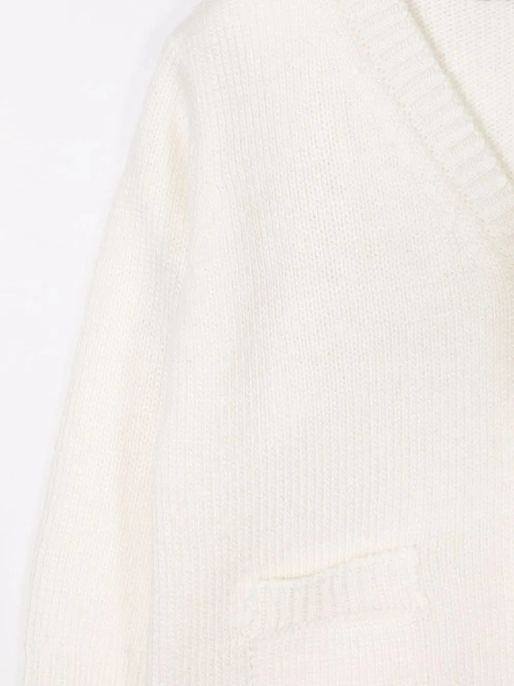 Patachou Ribbed-edge Cardigan - White 