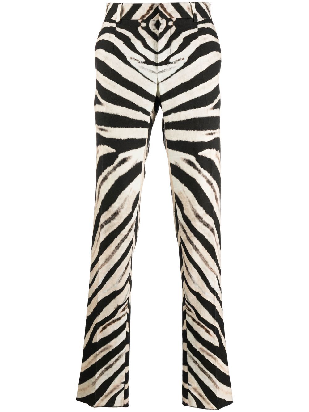 Roberto Cavalli zebra print slim-cut trousers - Black