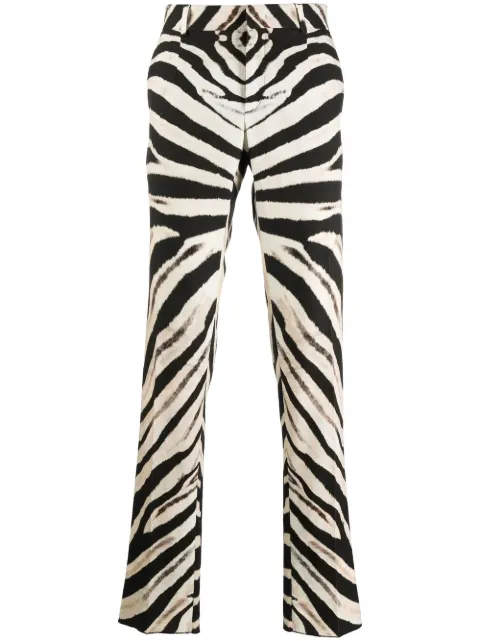 Roberto Cavalli zebra print slim-cut trousers