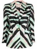 Roberto Cavalli zebra-print silk blazer - Black