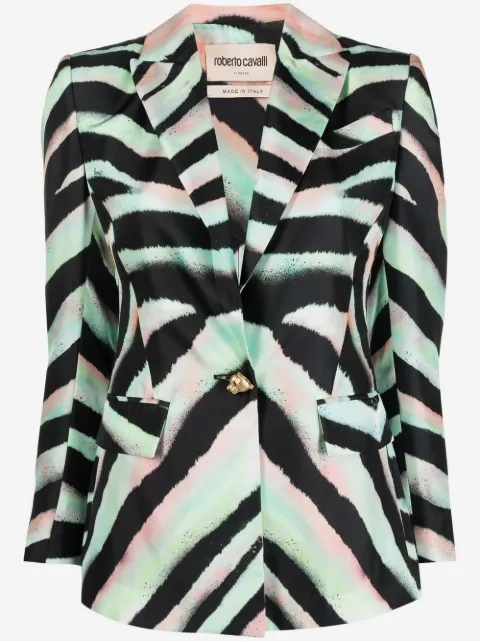 Roberto Cavalli zebra-print silk blazer