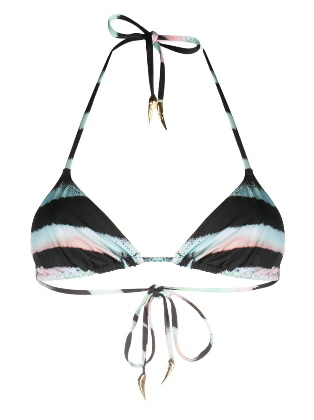 Roberto Cavalli animal-print bikini top - Black