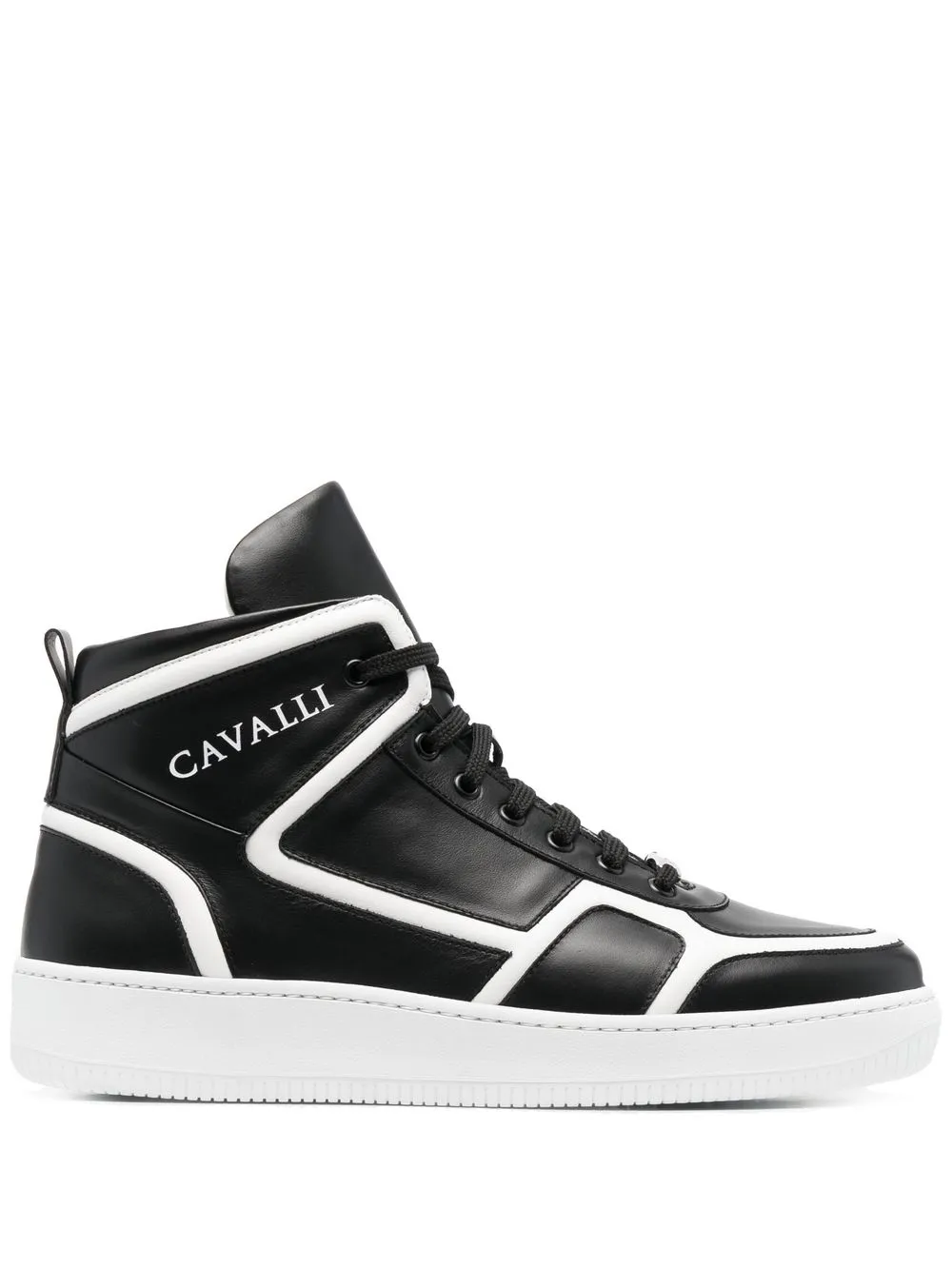 

Roberto Cavalli contrasting-trim high-top sneakers - D0211