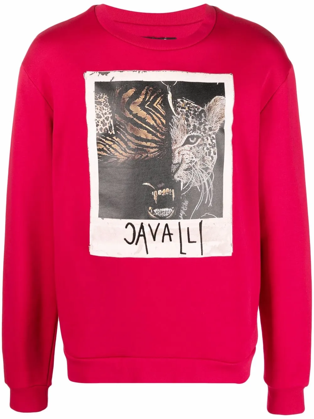 

Roberto Cavalli sudadera con estampado gráfico - Rojo