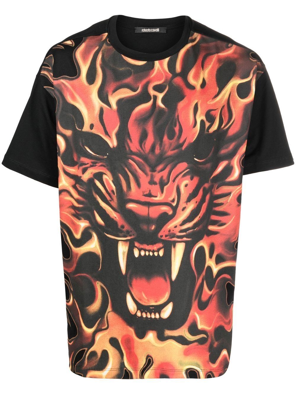 

Roberto Cavalli playera con tigre estampado - Negro