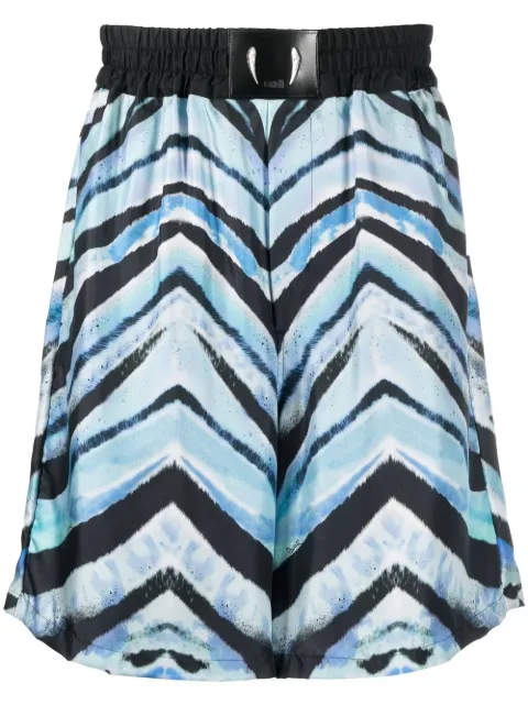 Roberto Cavalli zebra print elasticated waistband shorts