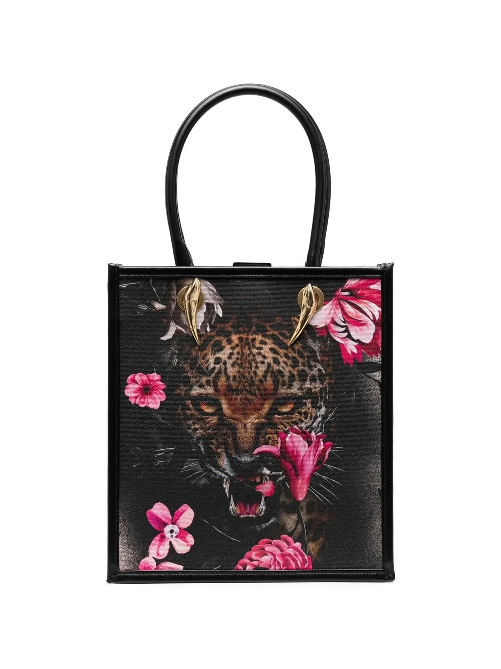 

Roberto Cavalli tote con estampado Flower Felix - Negro