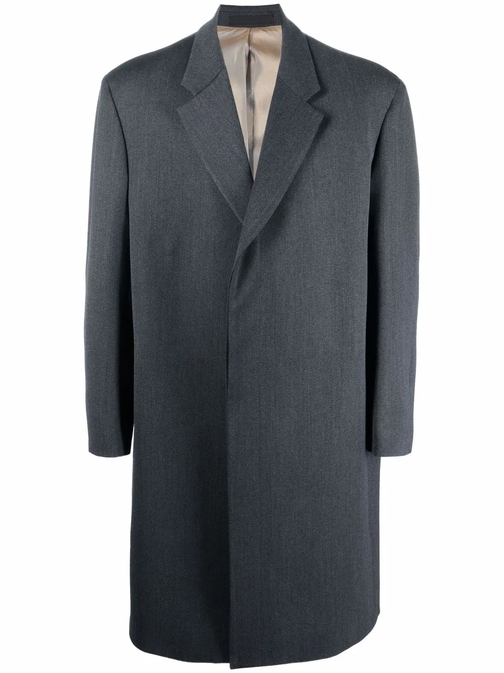 boxy-fit single-breasted wool coat