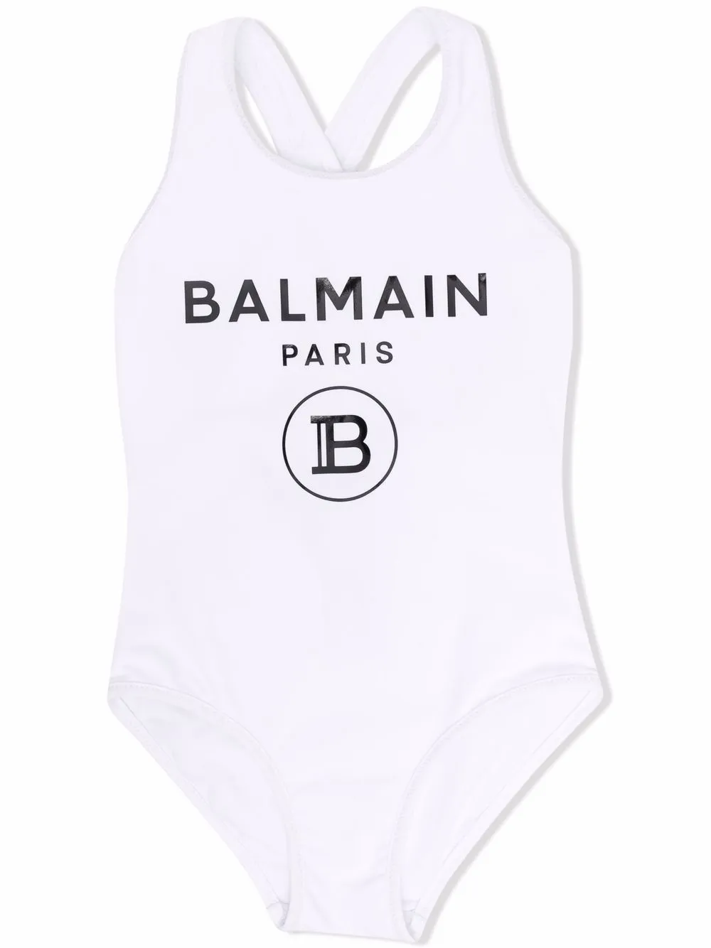 

Balmain Kids traje de baño con logo estampado - Blanco