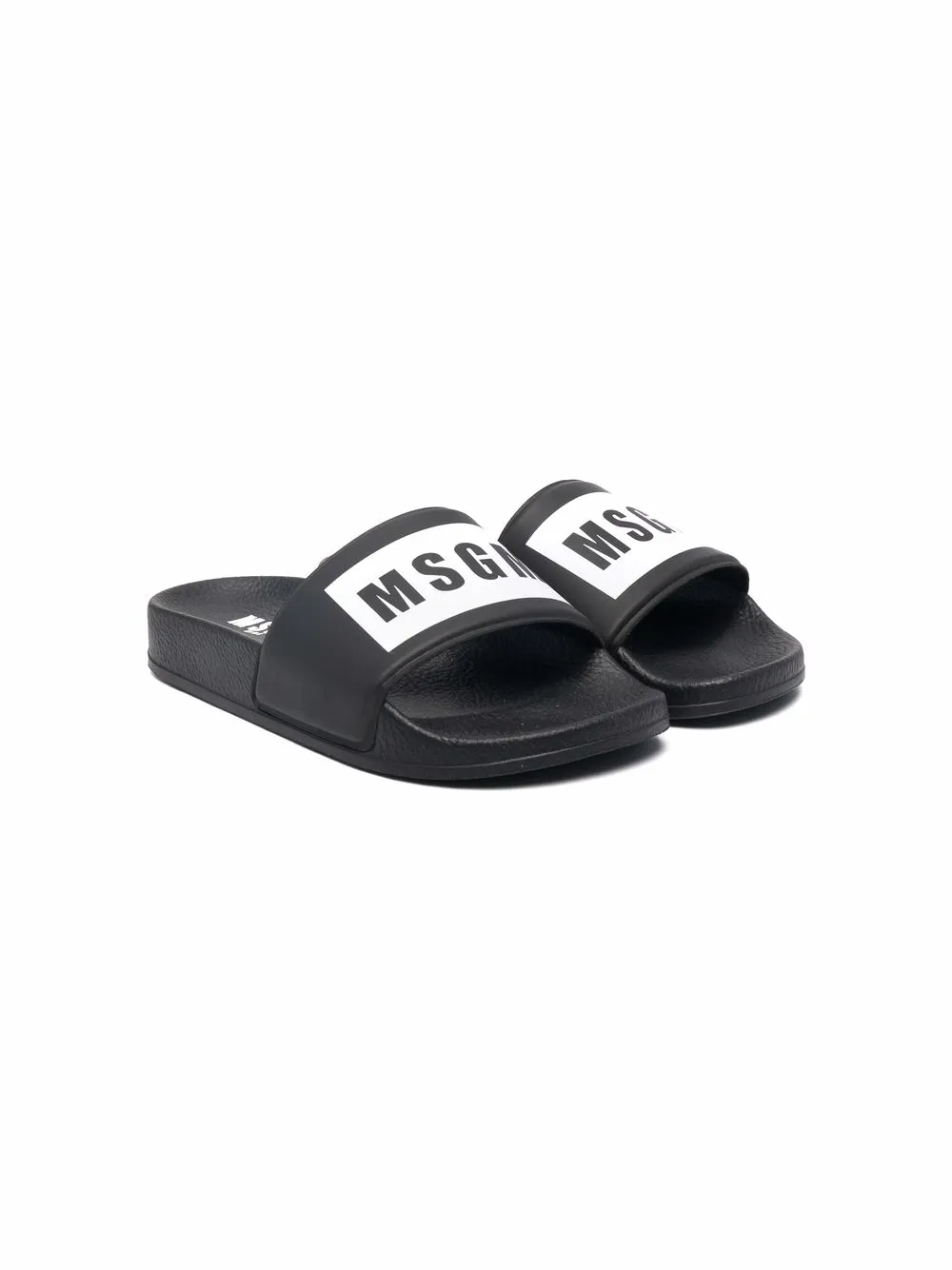 

MSGM Kids sandalias con logo estampado - Negro