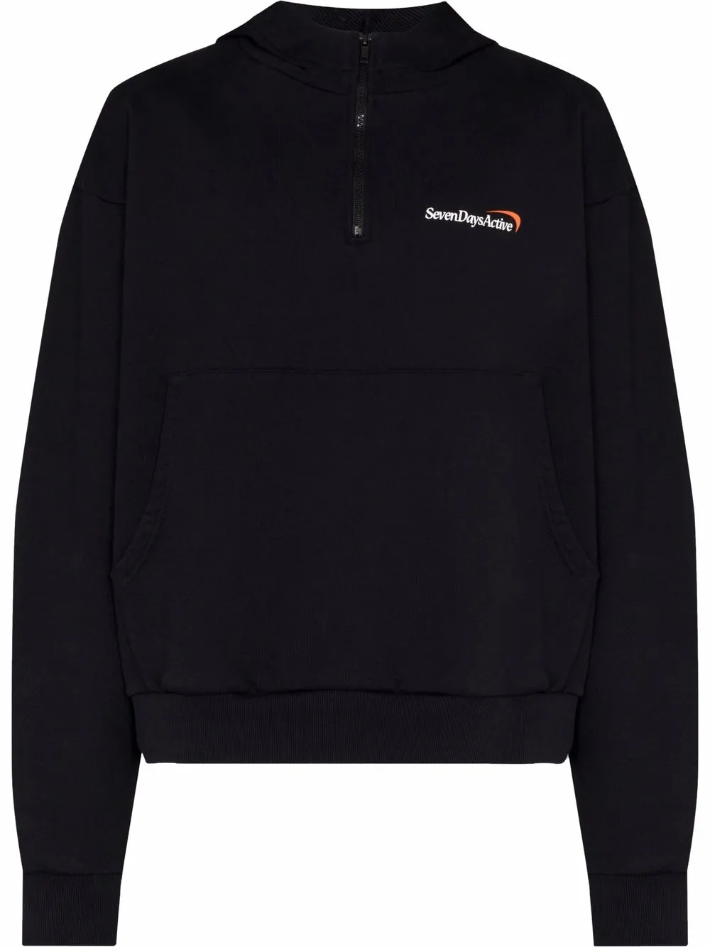 

7 DAYS Active hoodie texturizado con logo bordado - Negro