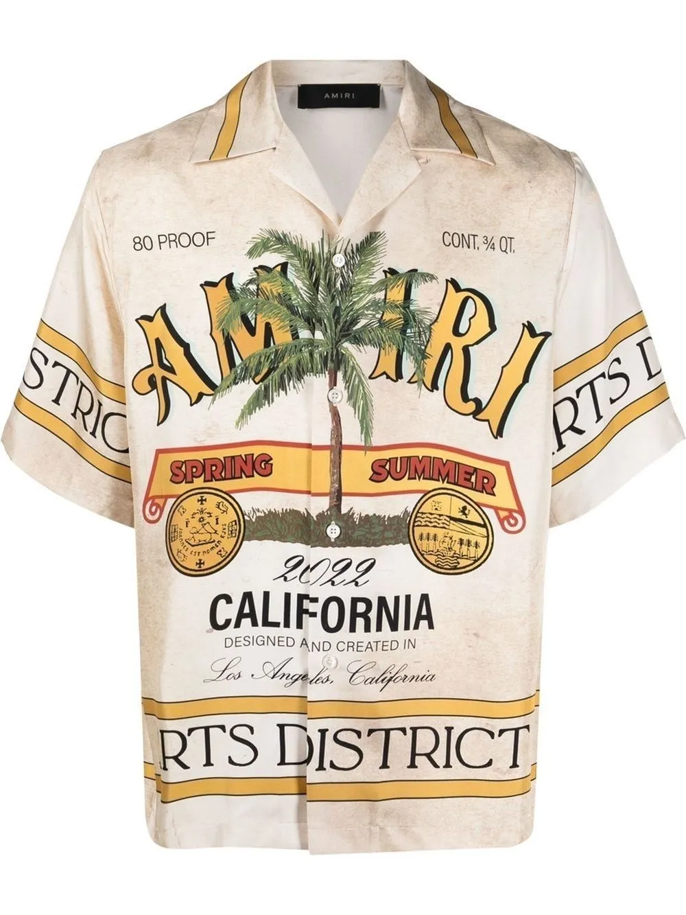 Rum logo-print silk bowling shirt 