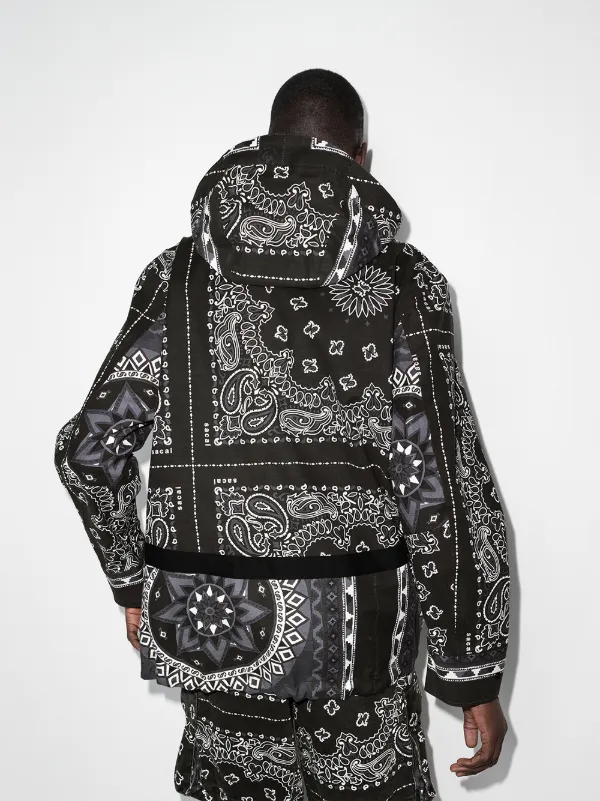 Sacai bandana-print Hooded Jacket 