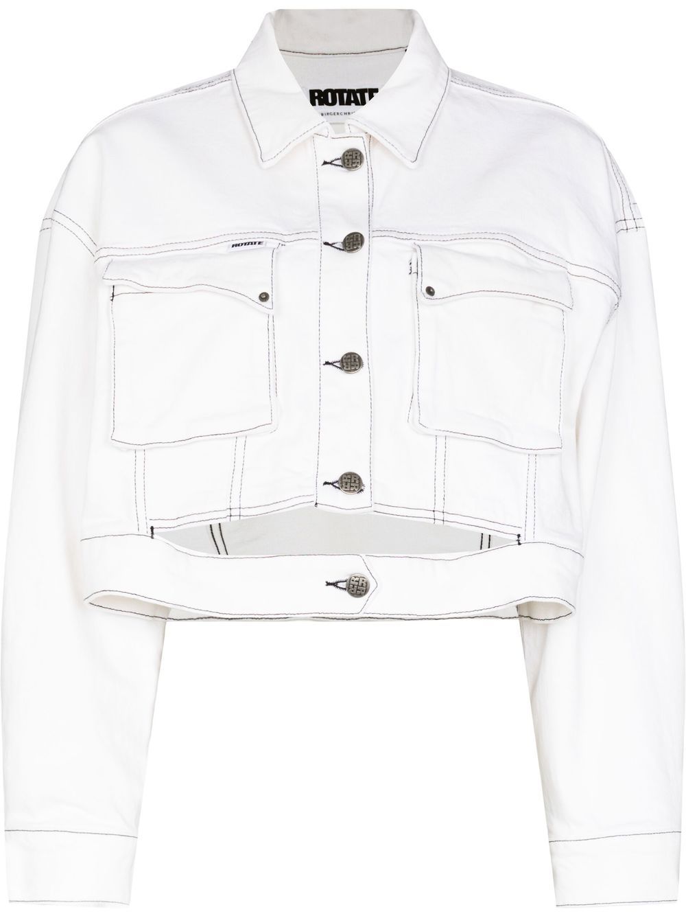 

ROTATE cropped denim jacket - White