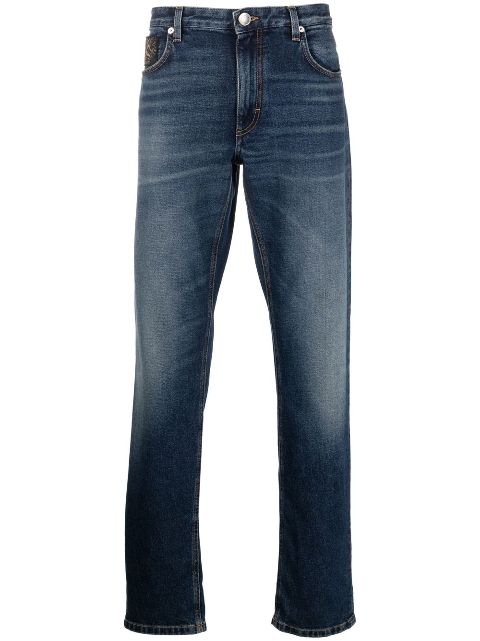 Roberto Cavalli faded-finish slim-cut jeans