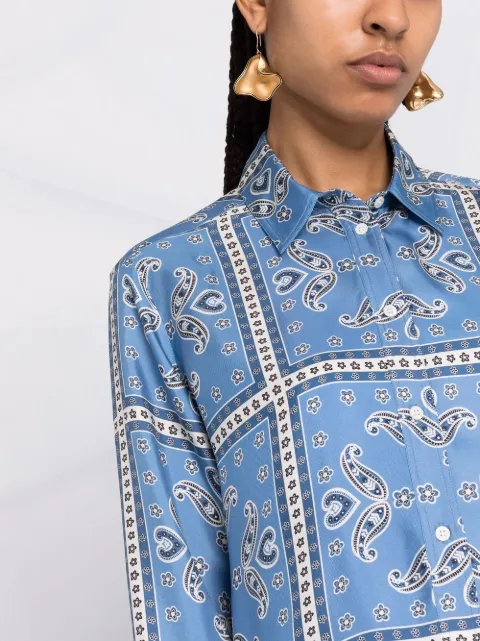 SANDRO paisley-print Silk Shirt - Farfetch