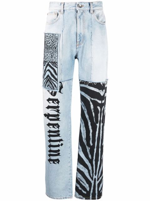 Roberto Cavalli animal-print straight-leg jeans