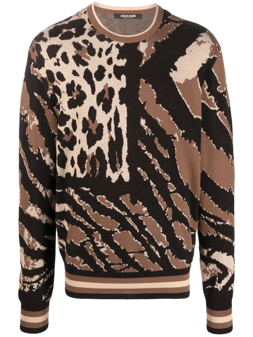 animalier-print knitted jumper