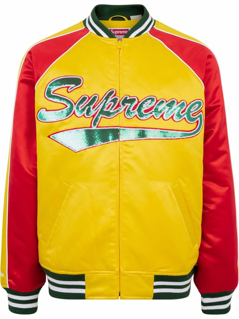 Pre-owned Supreme Uptown Studded Leather Varsity Jacket Red