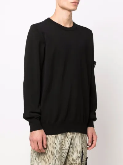 Stone Island Compass Badge Crew-Neck Jumper - Black