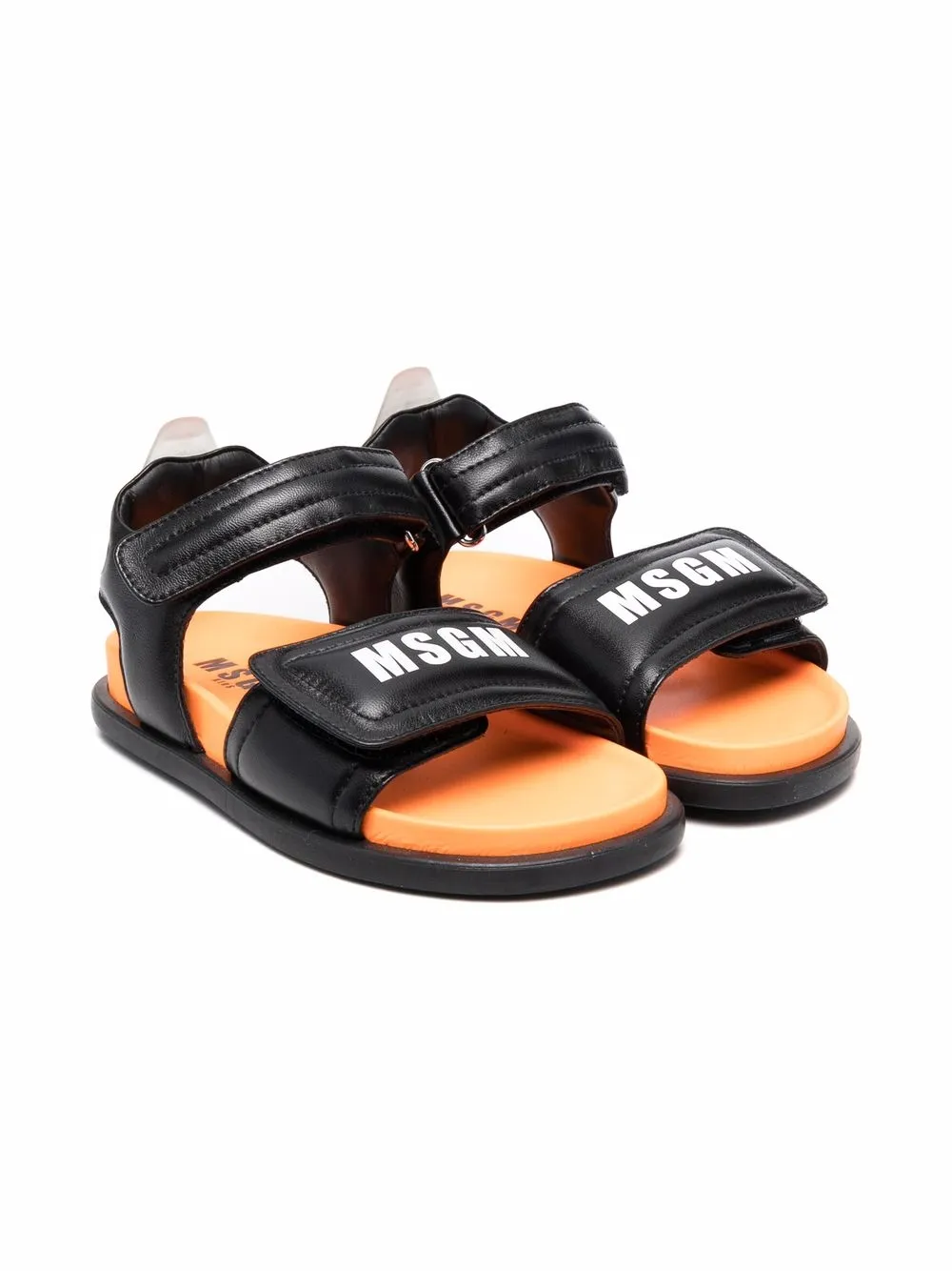 

MSGM Kids sandalias con logo estampado - Negro