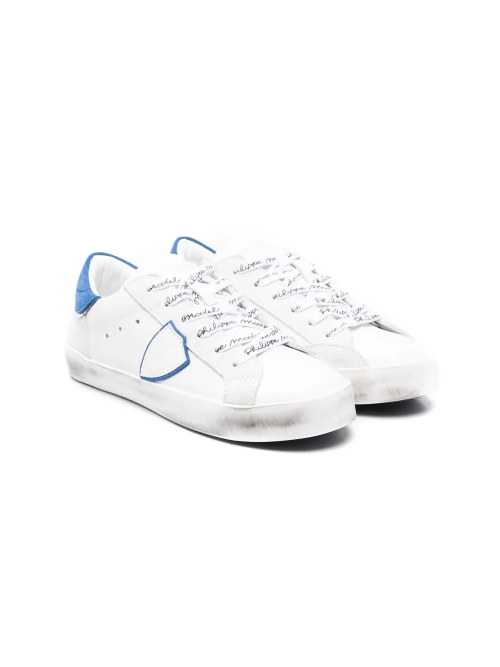 

Philippe Model Kids tenis con parche del logo - Blanco