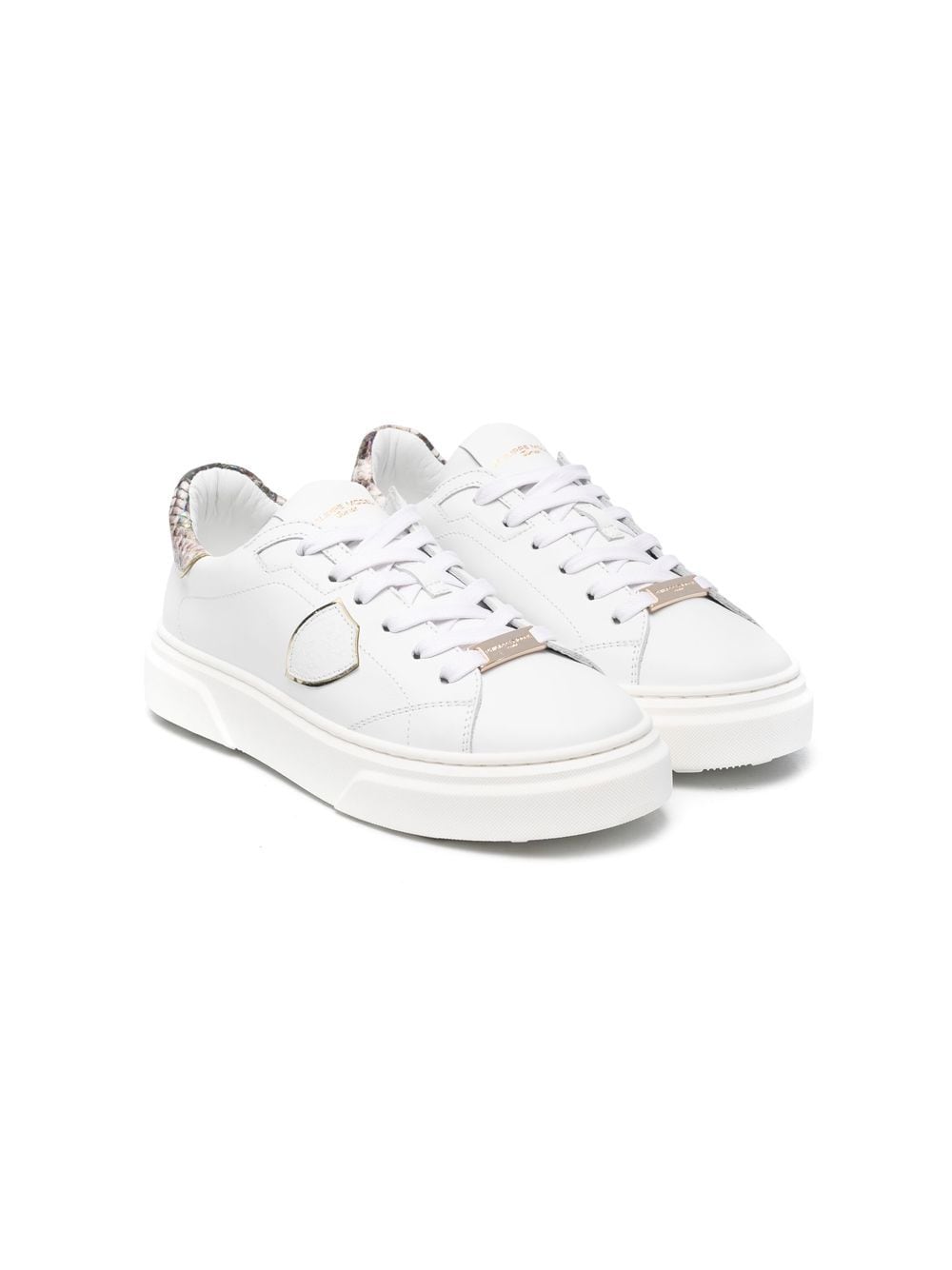 

Philippe Model Kids tenis con parche del logo - Blanco