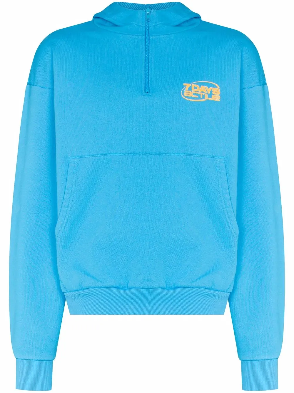 

7 DAYS Active logo-print half-zip hoodie - Blue