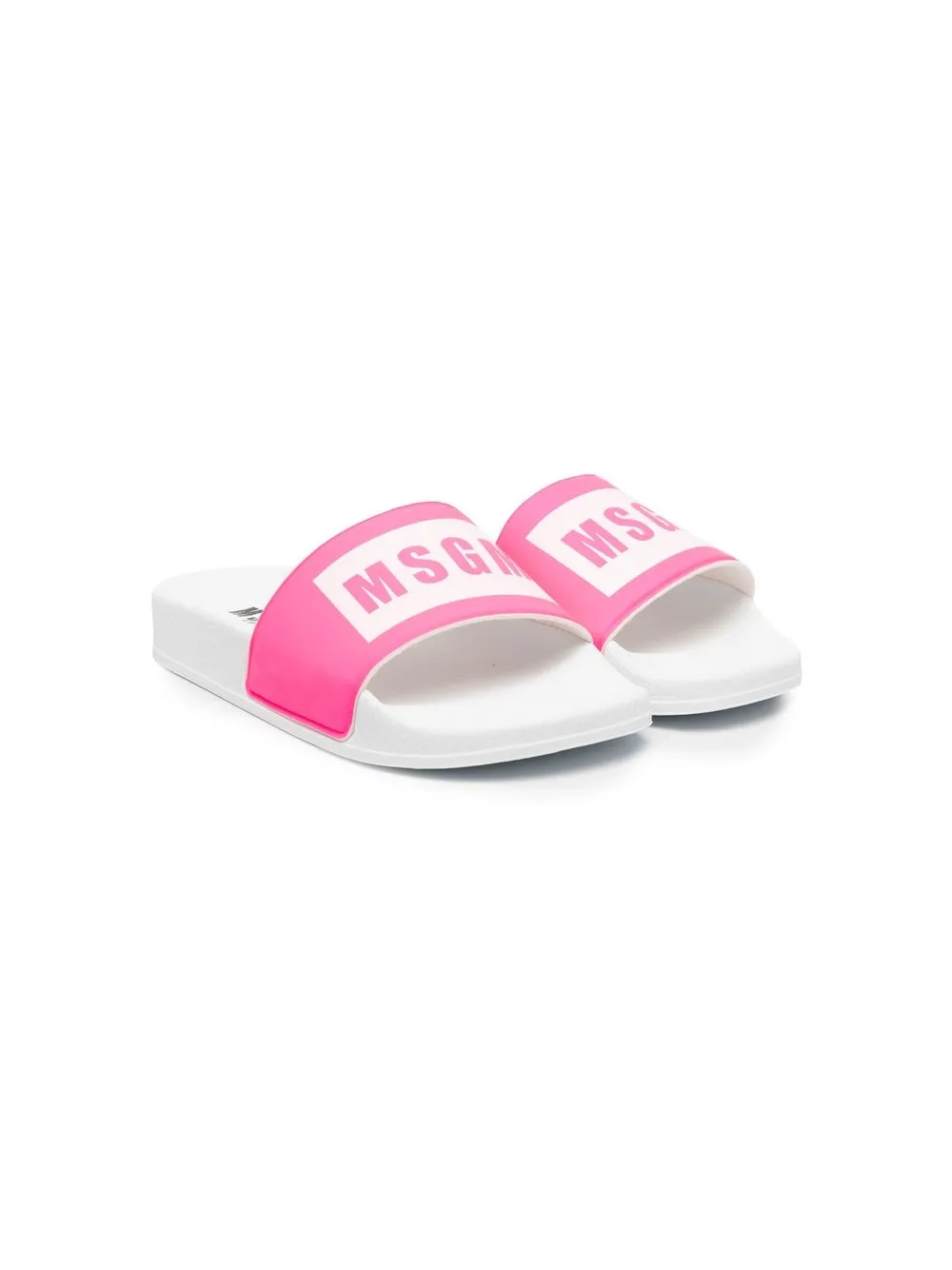Msgm Teen Logo-print Slides In Pink