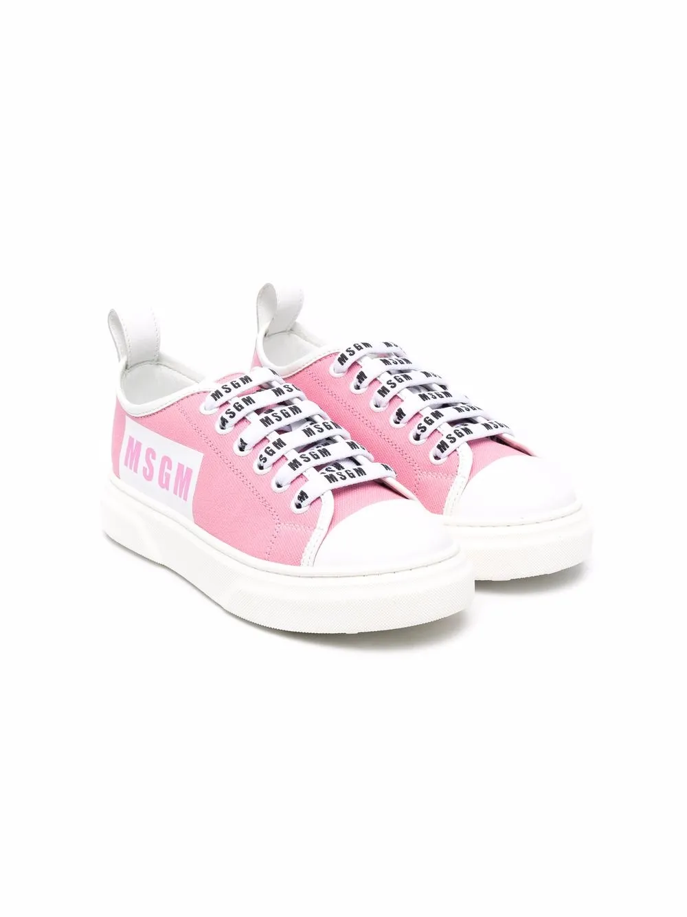 

MSGM Kids tenis con logo lateral - Rosado