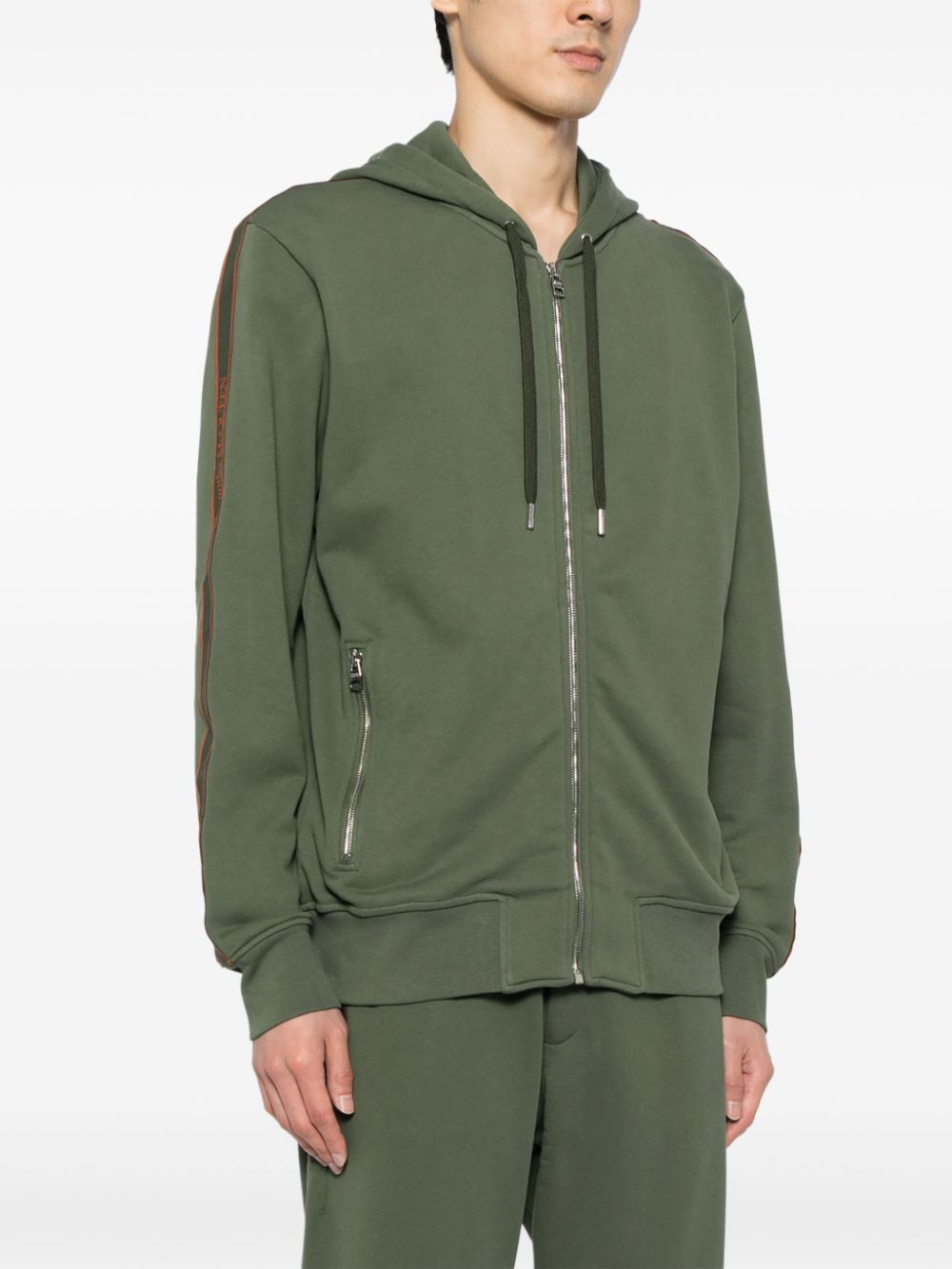 Alexander McQueen logo strip zip-up hoodie Men